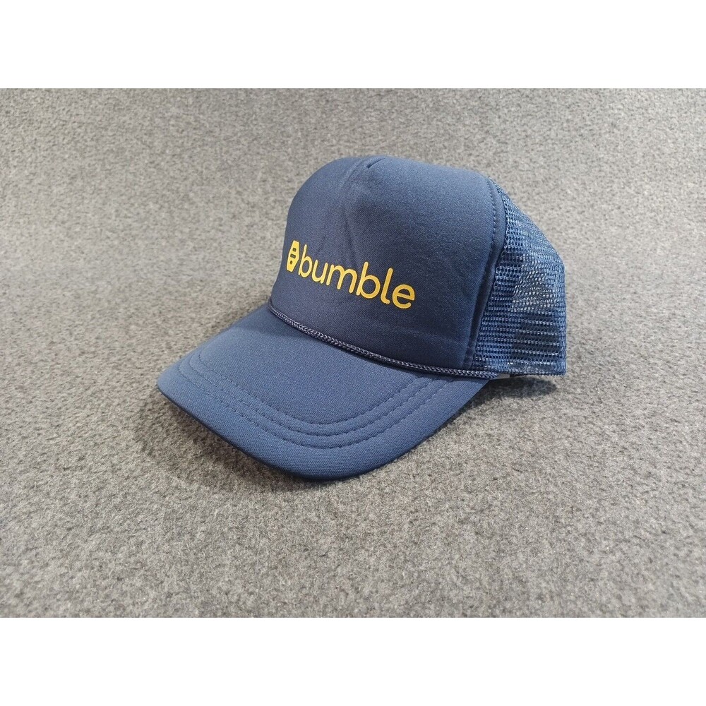 Bumble Hat Cap Trucker Unisex One Size Adjustable Blue Dating App New - Picture 14 of 14